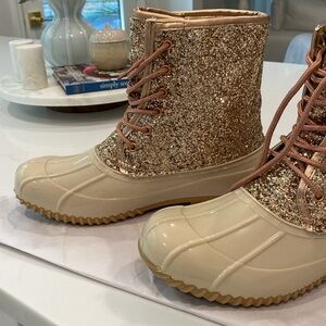 Sugar Gold Glitter Ankle Boots